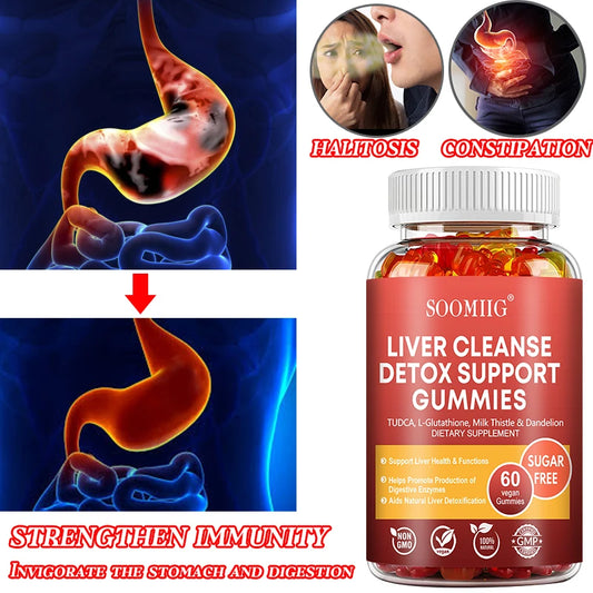 Liver Cleanse Detox Gummies + Liver Nutrients with Milk Thistle Extract.