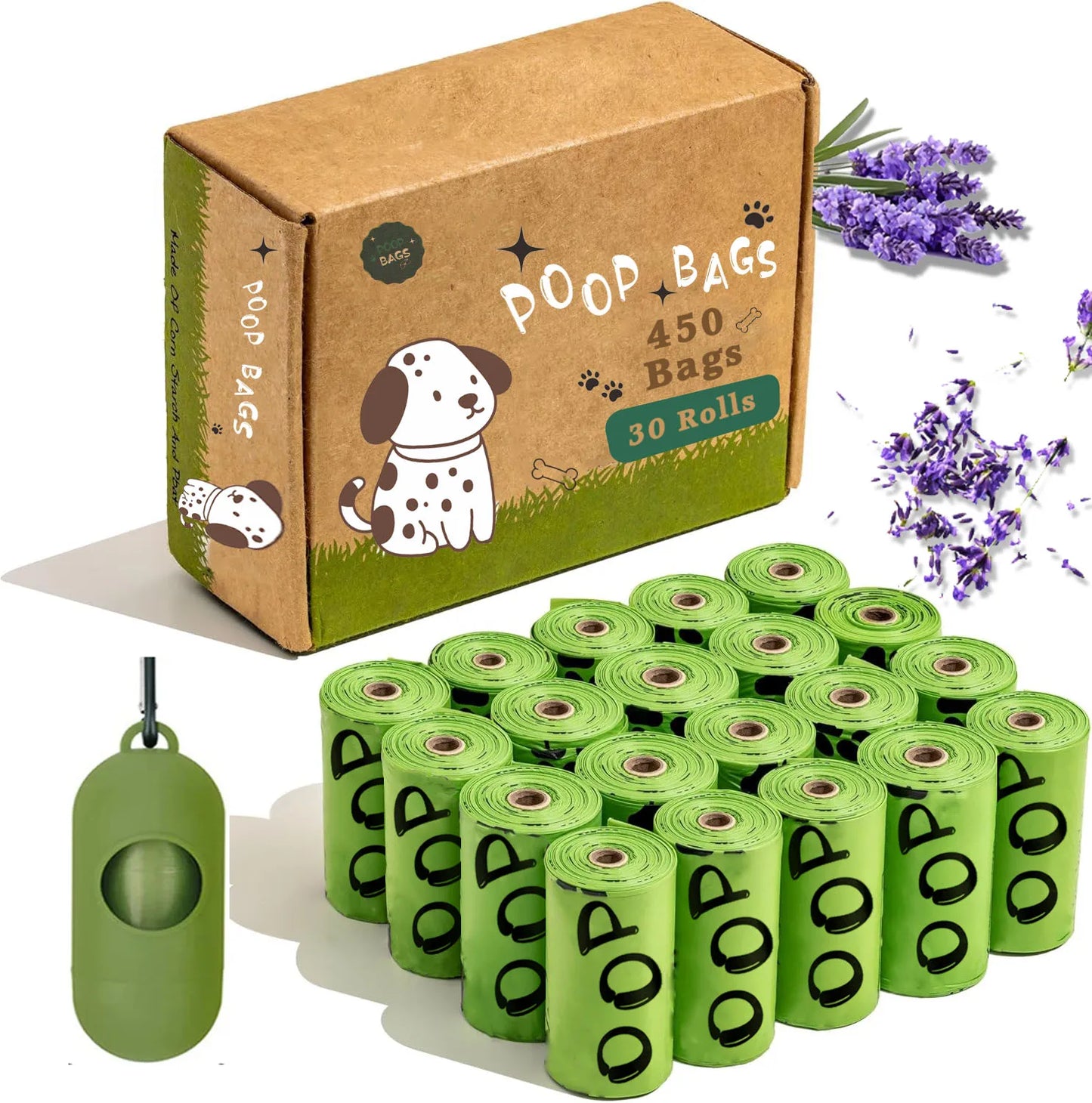 EPI Biodegradable Dog Poop Bags Lavender Scented.