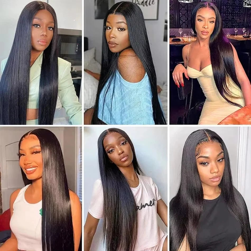 Bone Straight HD Lace Front Wigs. Human Hair 13x6 250 Density