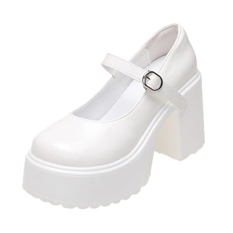 Chunky Platform High Heels Pumps Women.