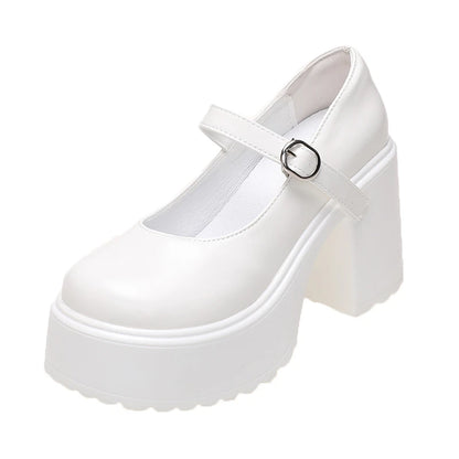 Chunky Platform High Heels Pumps Women.