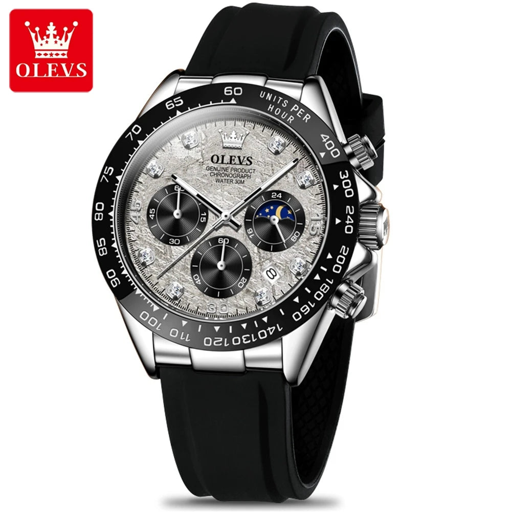 Luxury Men Chronograph Sport Wristwatch.