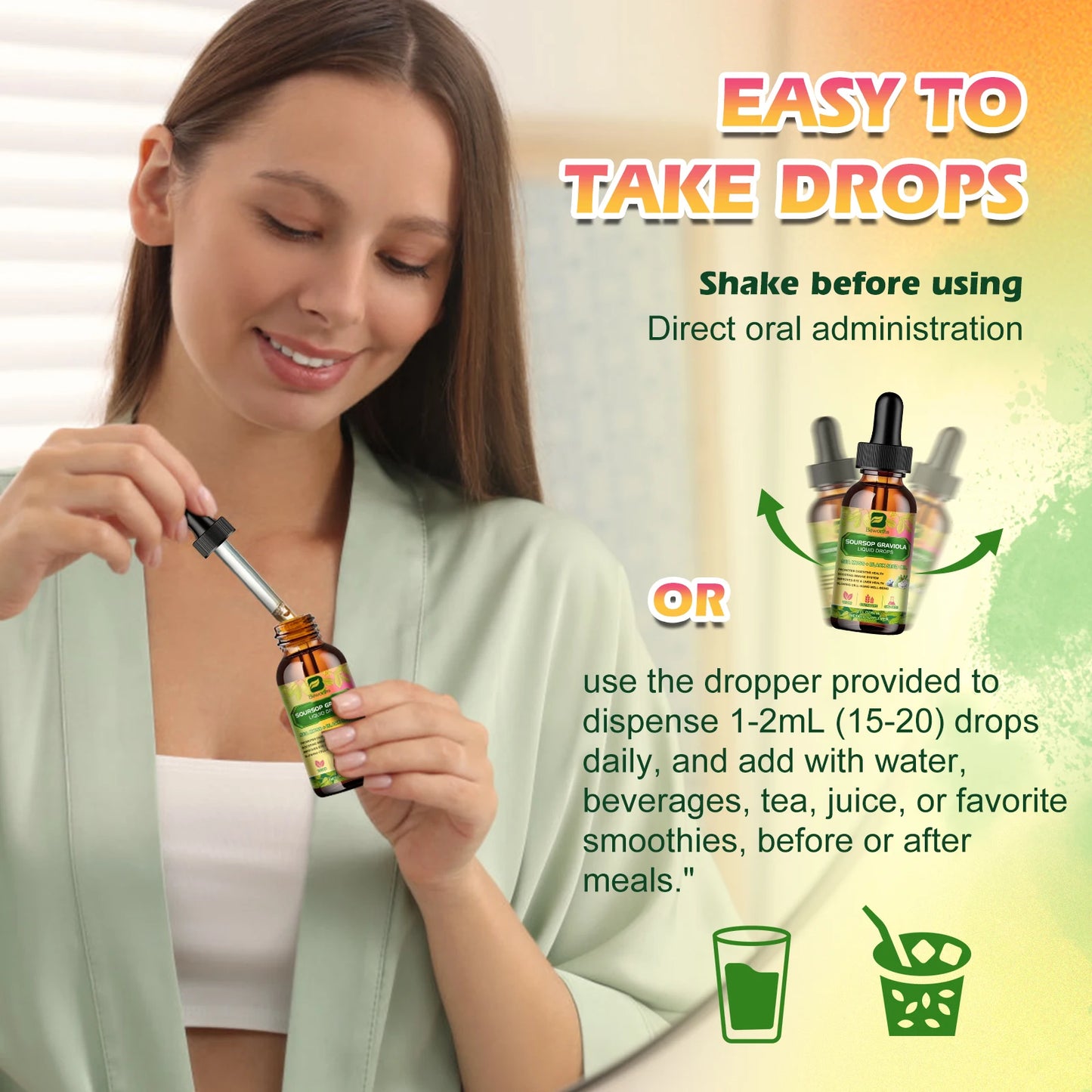Kidney Detox-Soursop Graviola Extract Drops. Gluten-Free.