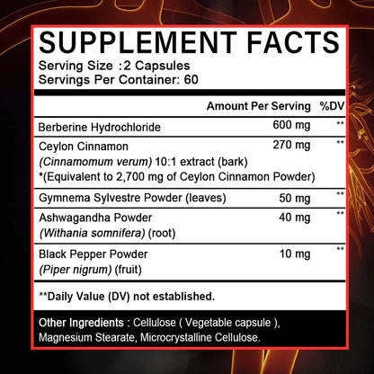 Berberine and Ceylon Cinnamon - Supports joints and cardiovascular system.