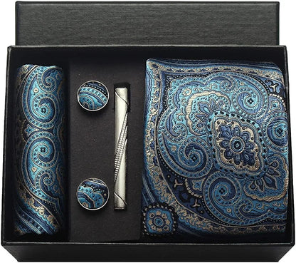100% Silk Necktie Paisley Floral Mens Tie.