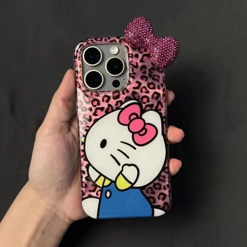 Hello Kitty Diamond Bowknot Hard Phone Case.
