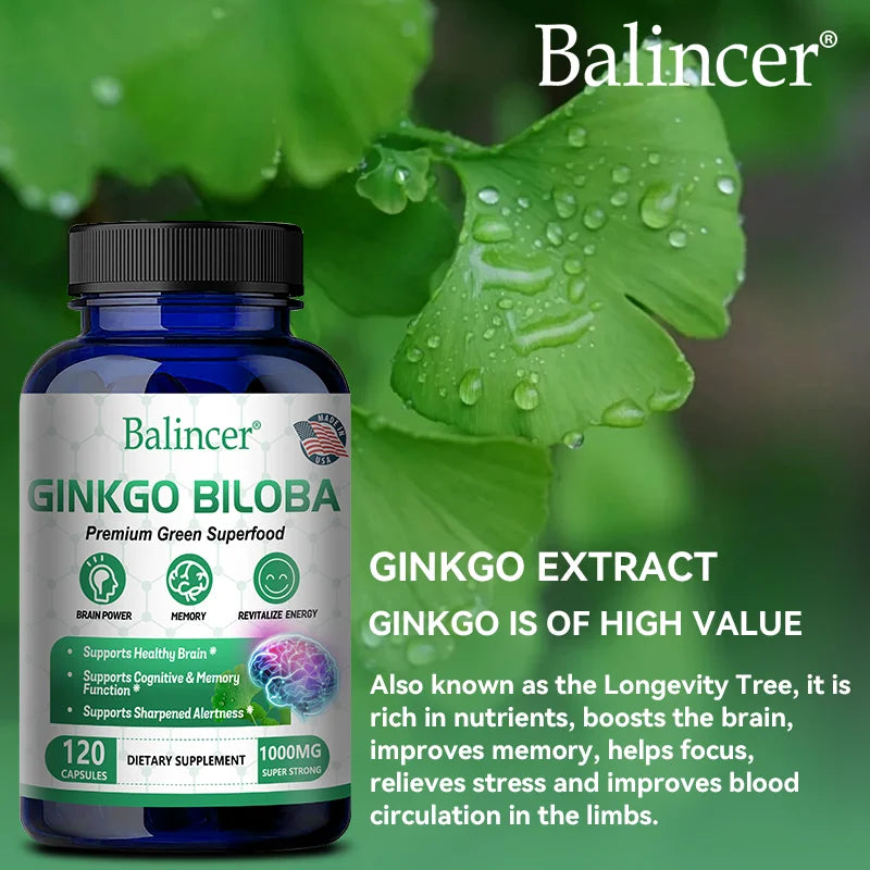 Balincer Ginkgo Leaf Extract Supplement - For Brain and  Memory Health for Men and Women. - BLAKESTORE-NG
