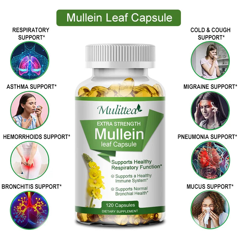 Mullein Lung Cleanser-Asthma Health-Herbal Supplement.