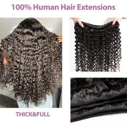 Unprocessed Raw Virgin 100% Human Hair Water Wave Extensions.