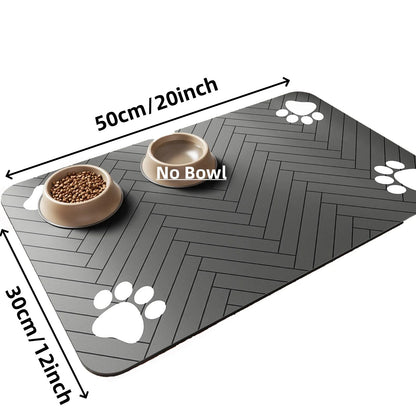 Pet Feeding Mat-Absorbent - Waterproof and Slip Proof.