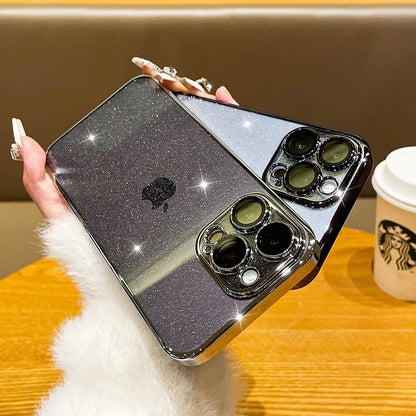 Luxury Transparent Bling Glitter Plating iPhone Case.