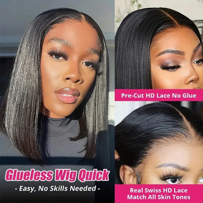 Wear And Go Straight Bob. Glueless Wig. - BLAKESTORE-NG