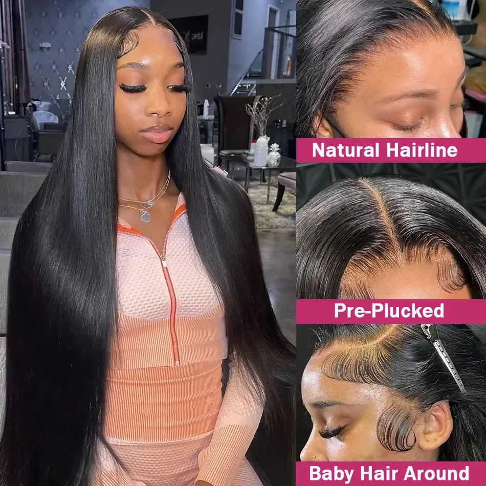 Bone Straight Lace Front Human Hair Wigs Brazilian. - BLAKESTORE-NG