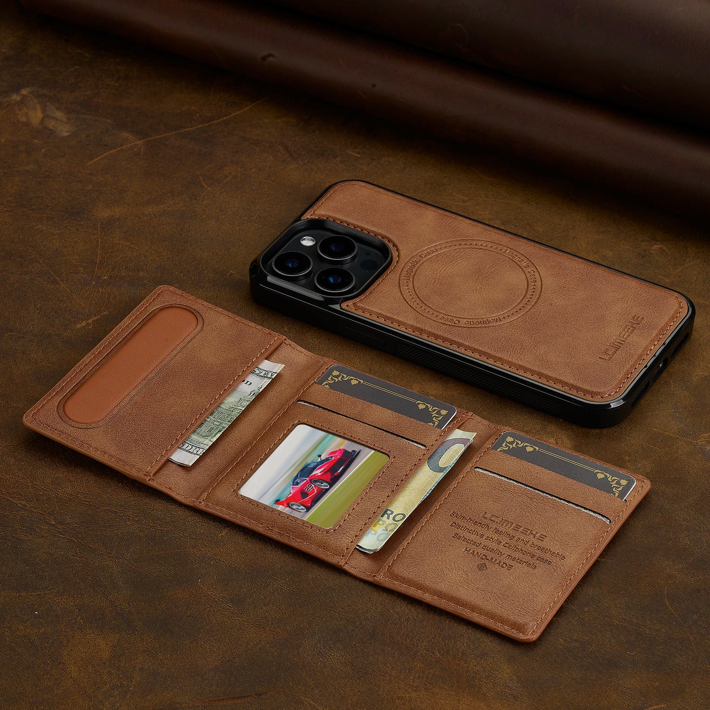 2 In 1 Detachable Magnetic Leather Case For iPhone