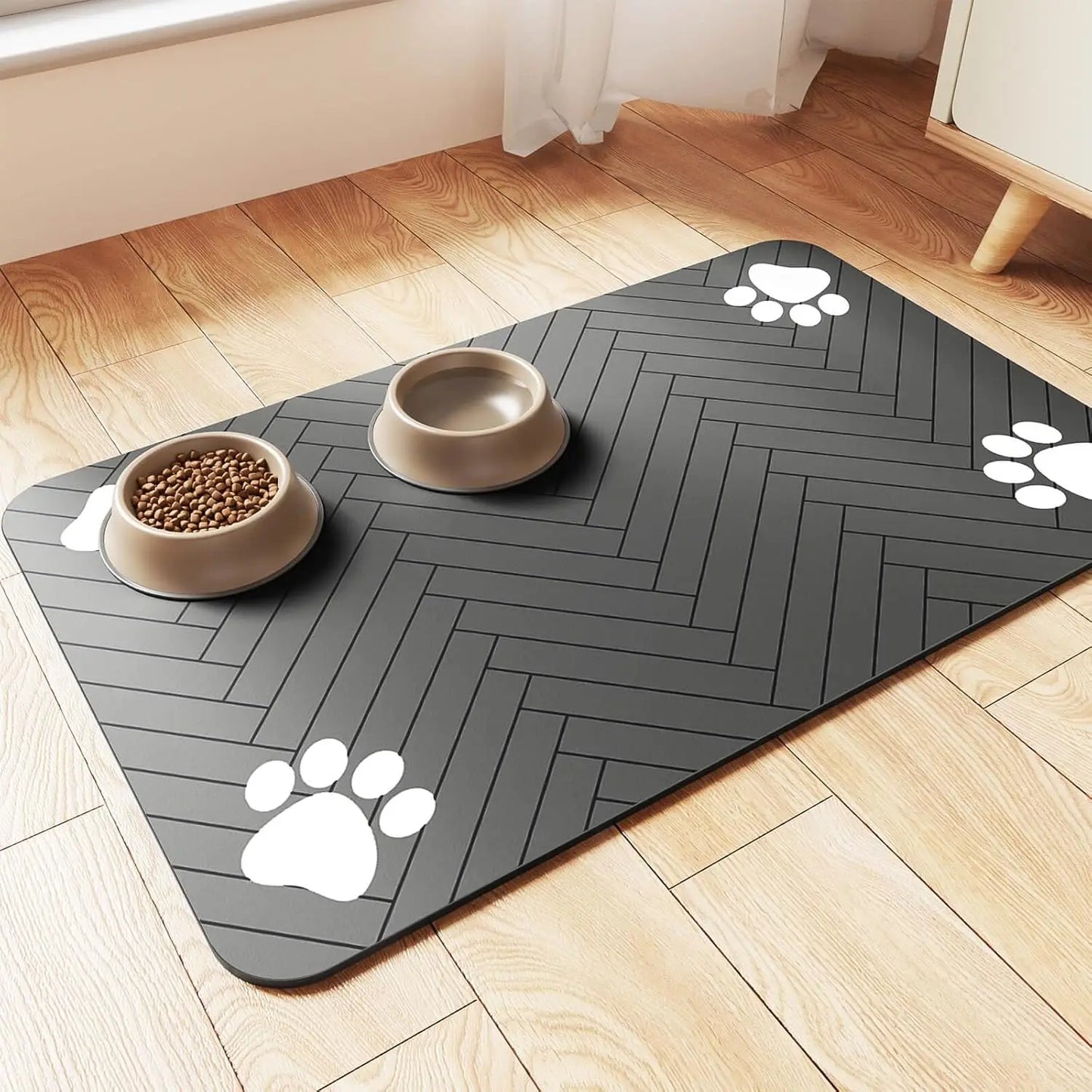 Pet Feeding Mat-Absorbent - Waterproof and Slip Proof.