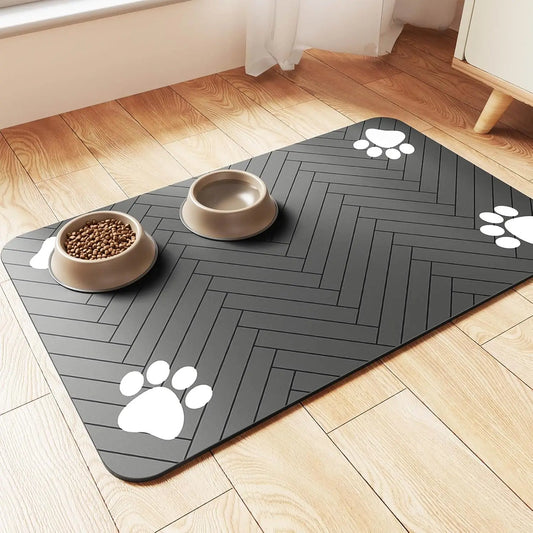 Pet Feeding Mat-Absorbent - Waterproof and Slip Proof.