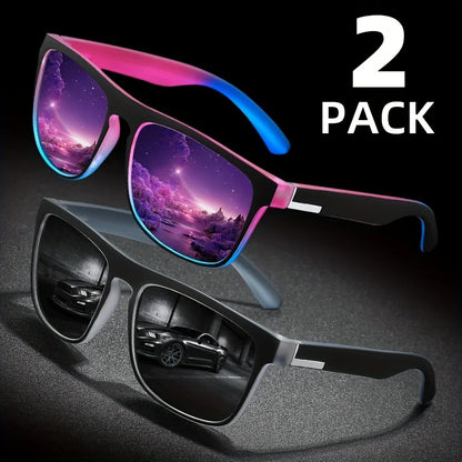2pcs Square Polarized Sunglasses.