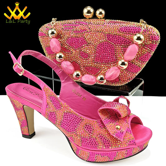 Elegant Style Italian Shoes with Handbag.