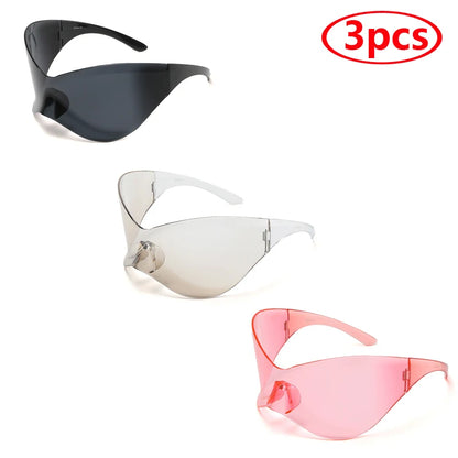 Cycling Oversized Punk Rimless Goggle.