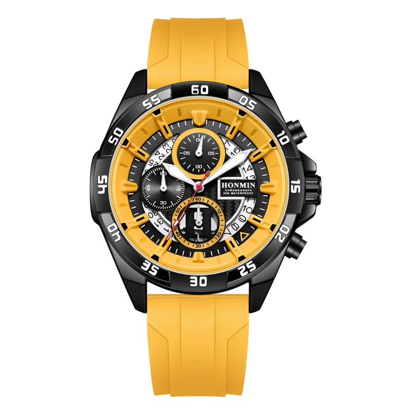 Unisex men’s watch with silicone strap.