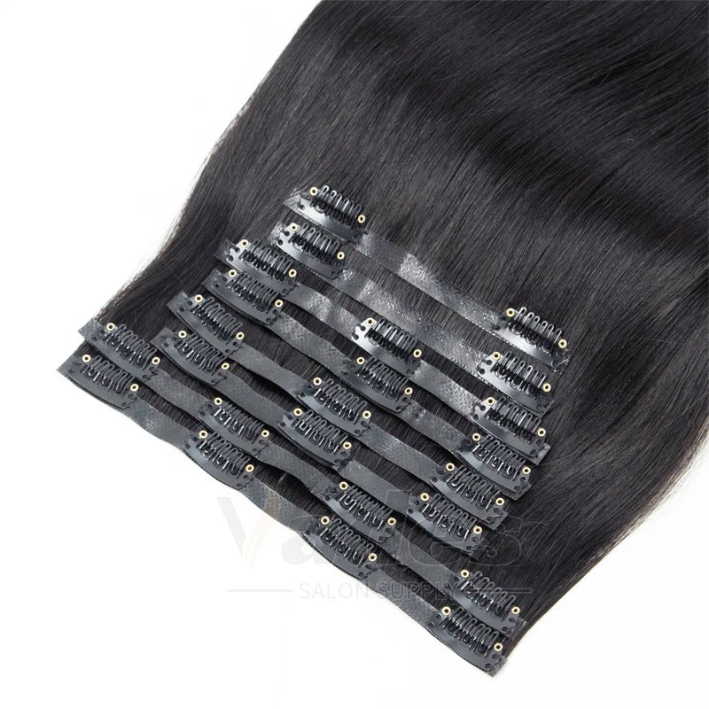 Human Hair Invisible PU Weft Clip.
