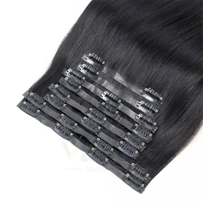 Human Hair Invisible PU Weft Clip.