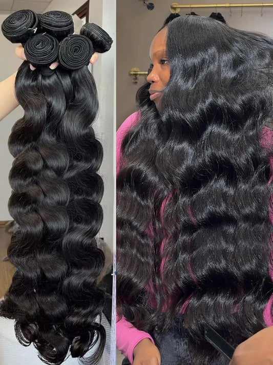 100% Unprocessed Human Hair 30-40 Inch Body Wave.