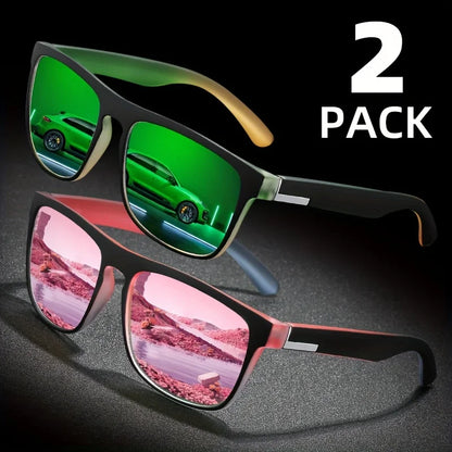2pcs Square Polarized Sunglasses.