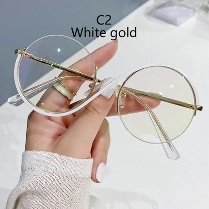 Semi-Rimless S Shape Glasses .