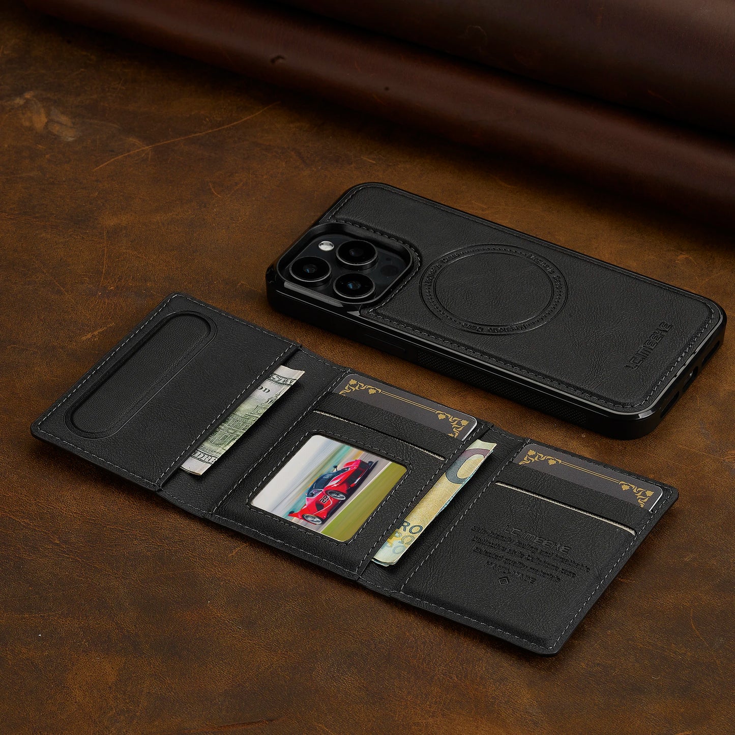 2 In 1 Detachable Magnetic Leather Case For iPhone