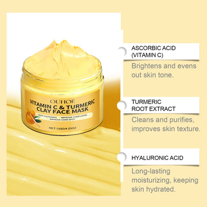 Turmeric VitaminC Clay Deep Cleansing Facial Mask.