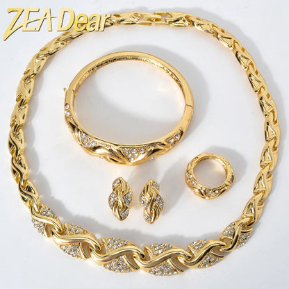 4 Pcs Jewelry Design Set. High Quality 18K Gold Plated. - BLAKESTORE-NG