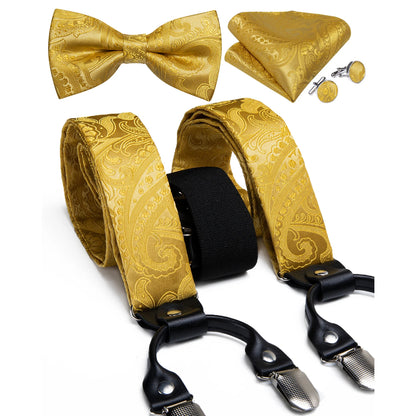 Men’s formal suspenders and bow tie set for weddings