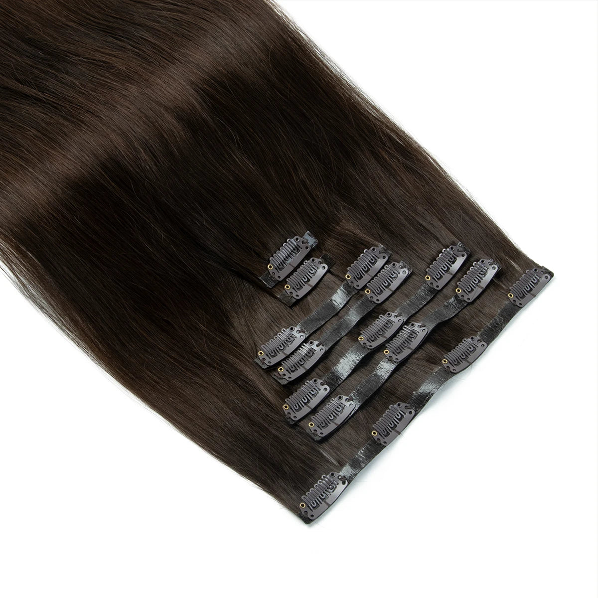 Human Hair Invisible PU Weft Clip.