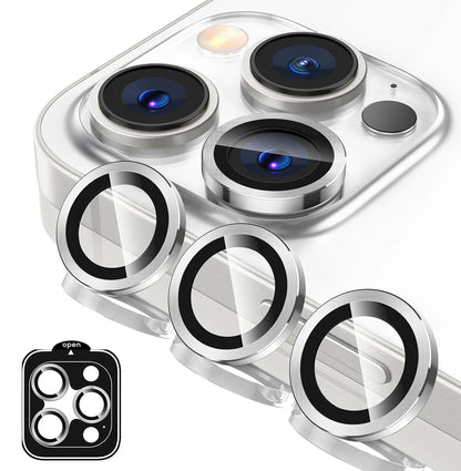 Titanium Gray Metal Tempered Glass Camera Lens Cover