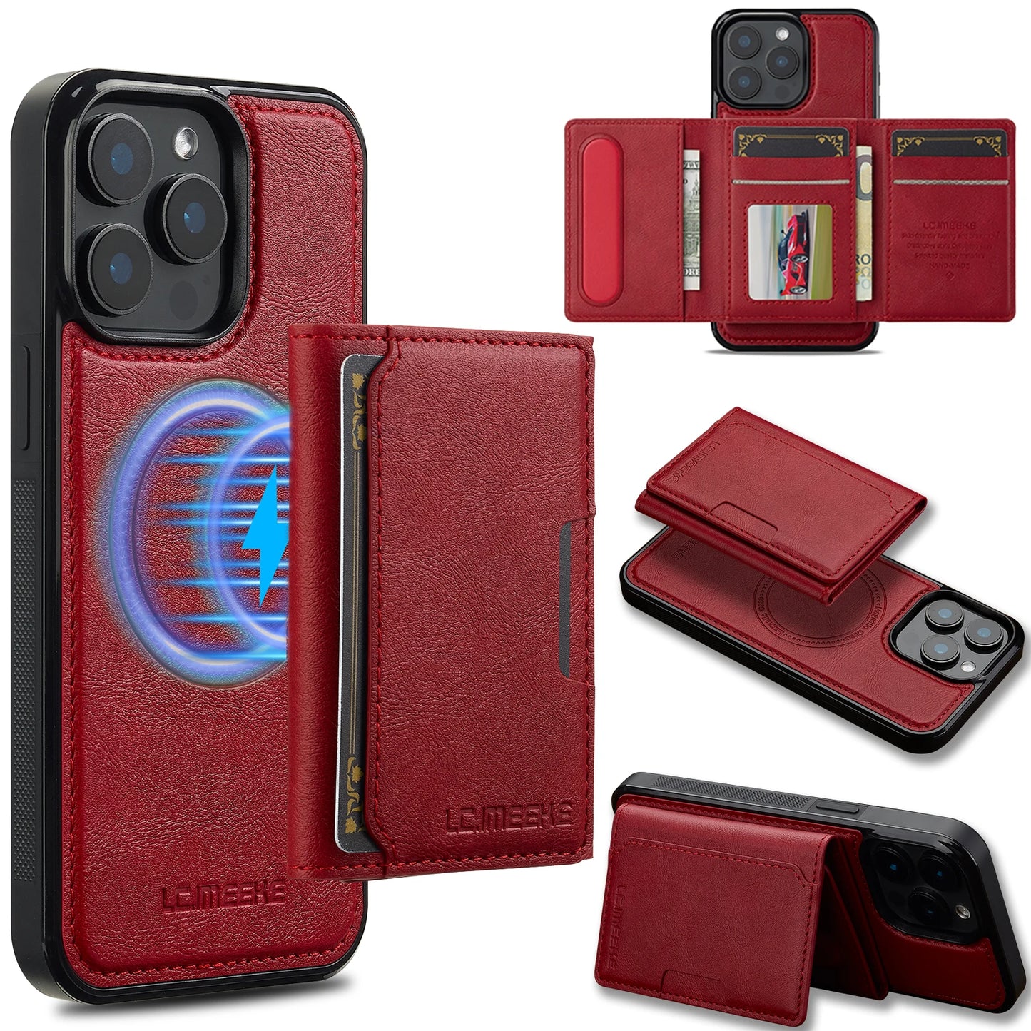 2 In 1 Detachable Magnetic Leather Case For iPhone