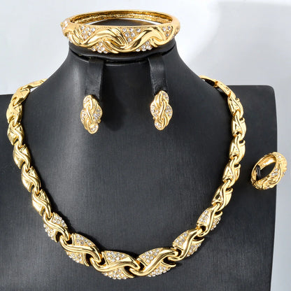 4 Pcs Jewelry Design Set. High Quality 18K Gold Plated. - BLAKESTORE-NG