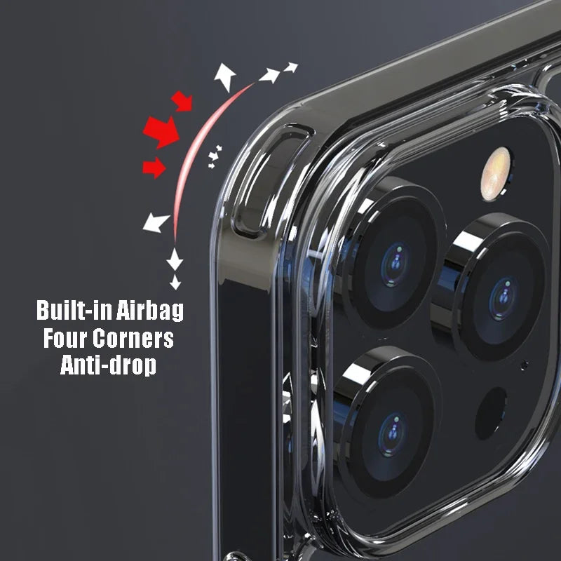 Luxury Tempered Glass Clear Case For iPhone.