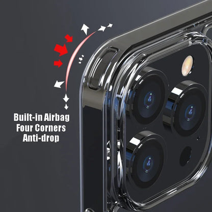 Luxury Tempered Glass Clear Case For iPhone.