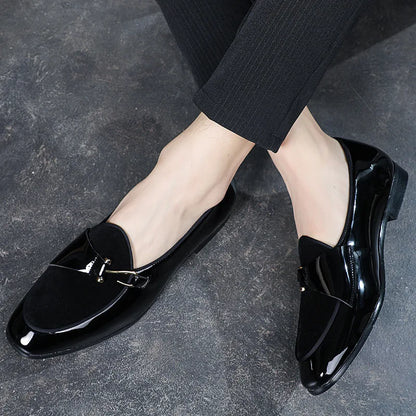 Men's Casual Leather Buckle Shoe. Wedding Shoe for Men