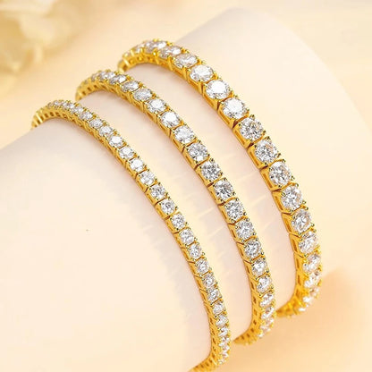 Dainty 925 Sterling Silver Moissanite Tennis Bracelet.