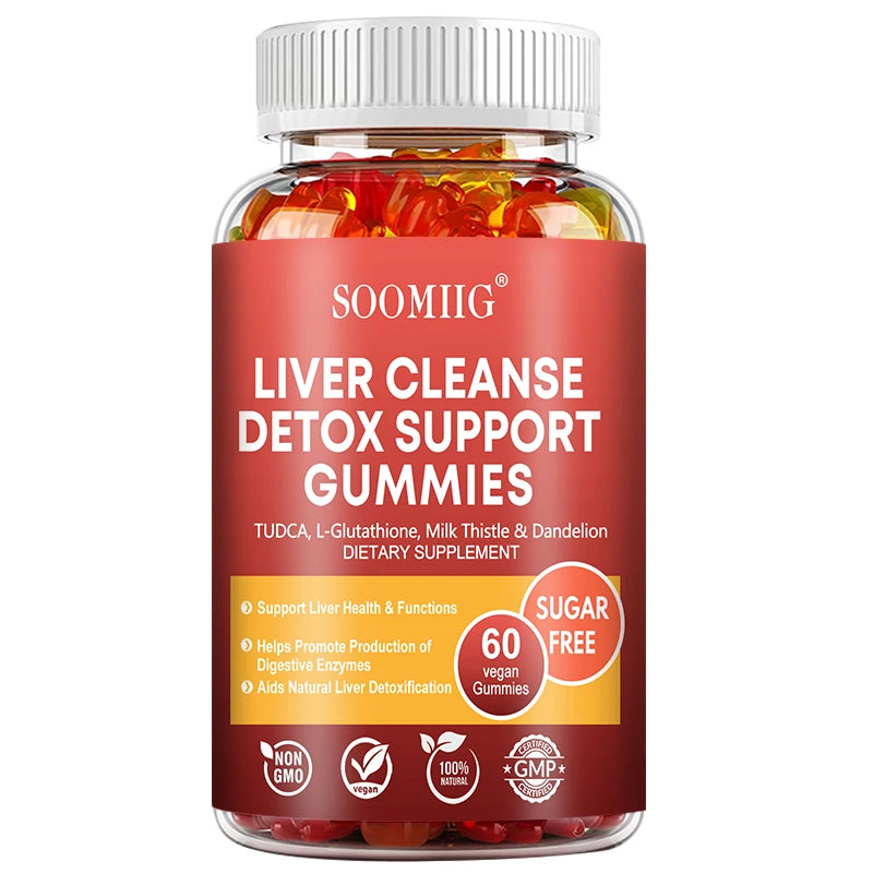 Liver Cleanse Detox Gummies + Liver Nutrients with Milk Thistle Extract.