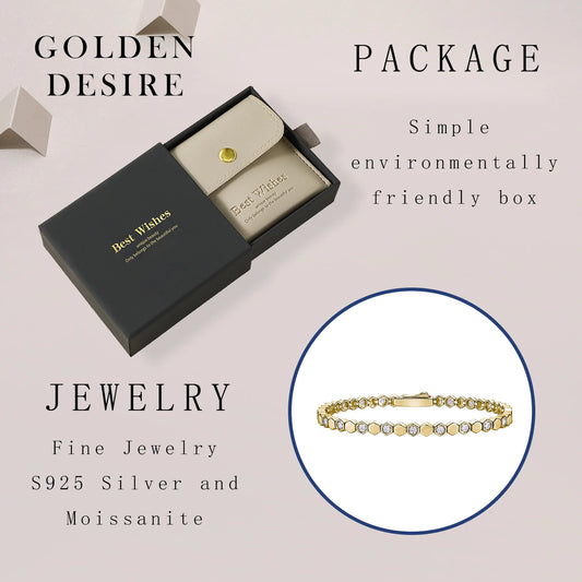 Moissanite Hexagon Bracelet