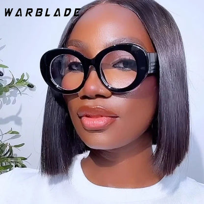 Retro Stripe Yellow Anti Blue Light Glasses For Women