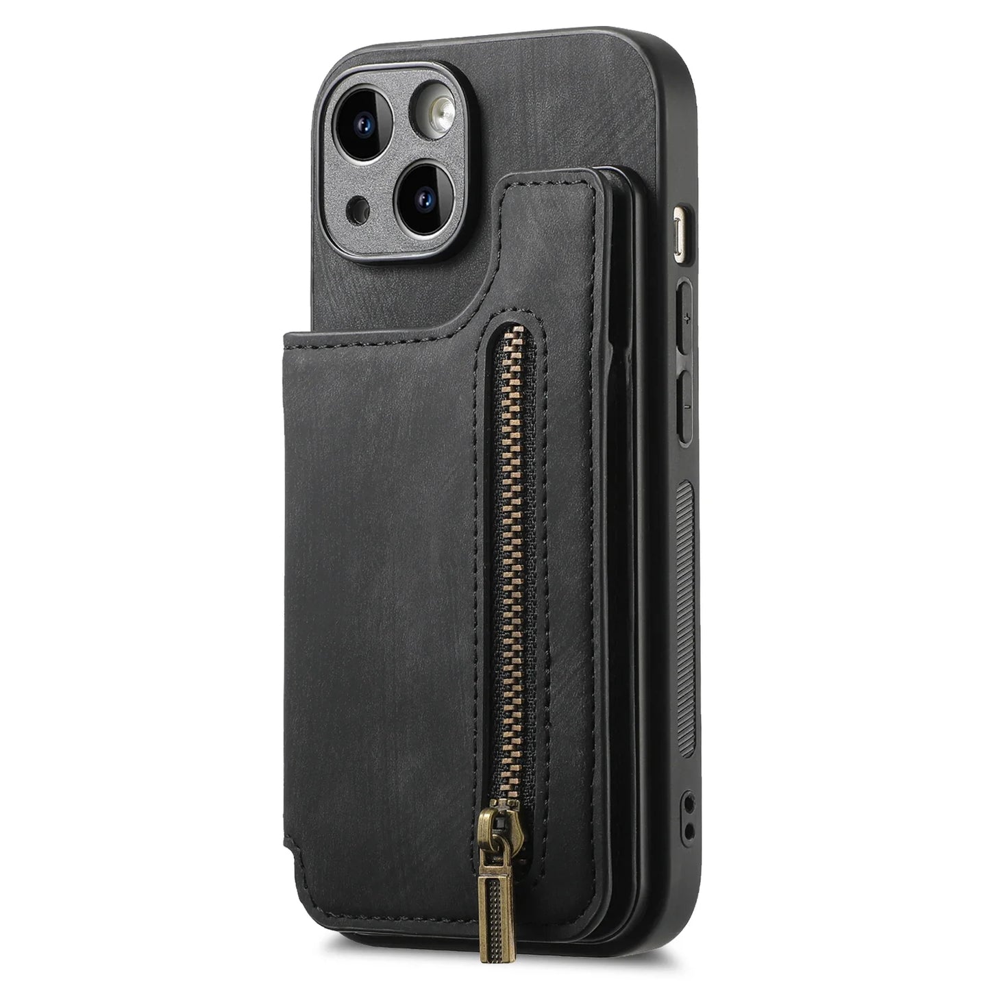 Zipper Cards Solt Wallet Leather Case For iPhone