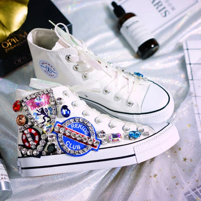 Woman Canvas Shoes Flat Platform Loafers.