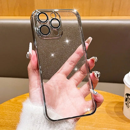 Luxury Transparent Bling Glitter Plating iPhone Case.