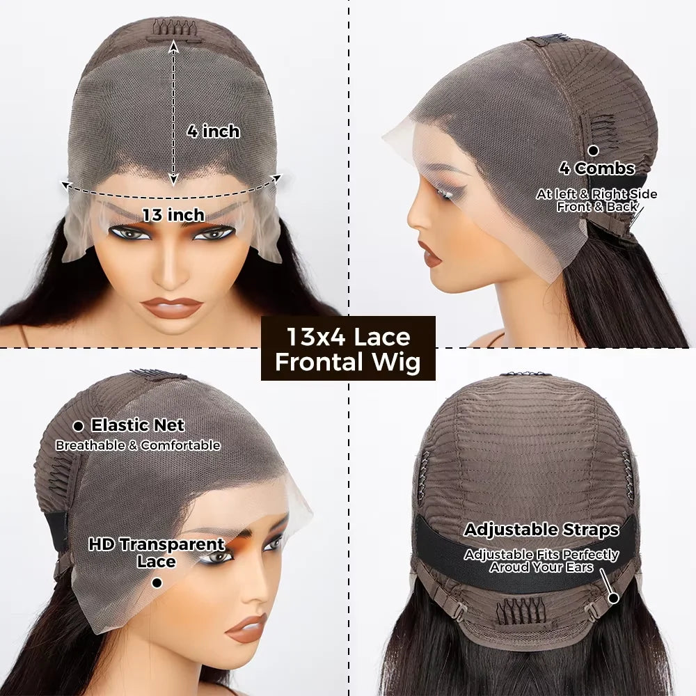Bone Straight 13x4 Transparent HD 180 Density Brazilian Hair. - BLAKESTORE-NG