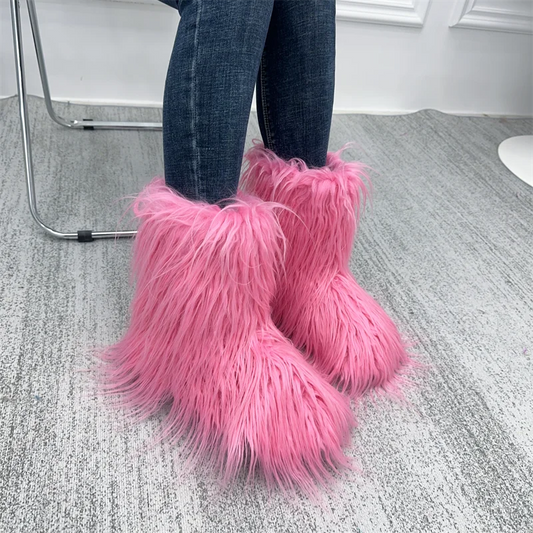 Fur Snow Boots for Winter.