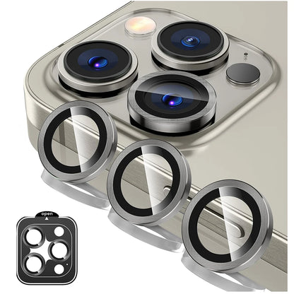 Titanium Gray Metal Tempered Glass Camera Lens Cover